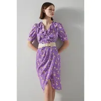 Lk bennett Ophelia Midi Dress Purple Talla: 44 | Vestidos Midi Outlet | Mujer | Púrpura