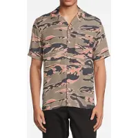 AllSaints Solar Camo Ss Shirt Herb Green Talla: XS | Camisas Casuales Outlet | Hombre | Verde