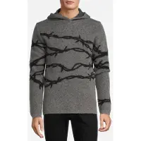 John Varvatos Cannon Ls Mohair Barbwire Pullover Hood Seal Grey Talla: L | Sudaderas con Capucha Outlet | Hombre | Gris