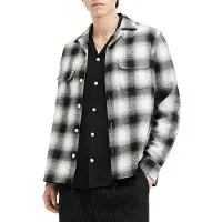AllSaints Fortunado Ls Shirt Oatmeal Wht/jt Blk Talla: XS | Camisas Casuales Outlet | Hombre