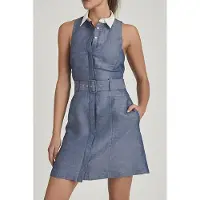 Reiss Mira-chambray Collar Mini Blue Talla: 12 | Blusón Outlet | Mujer | Azul