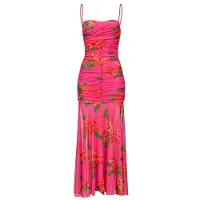 Pinko Abbronzato Dress Multi Fuchsia/red Talla: S | Vestidos Midi Outlet | Mujer | Rosa