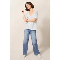 White Stuff Broderie Mix Two Way Top Brilliant White Talla: 20 | Blusas Outlet | Mujer | Blanco
