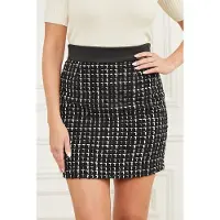Guess Marciano By Secret Tweed Skirt B Black And White Comb Talla: 48 | Mini Faldas Outlet | Mujer | Negro