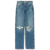 RE/DONE 90s High Rise Loose Washed Indigo W/ Rips Talla: 23 | Vaqueros Rectos Outlet | Mujer | Azul