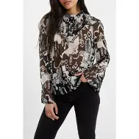 French Connection Deon Hallie High Nk Popover Black Talla: XS | Blusas Outlet | Mujer | Negro