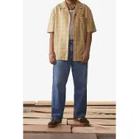 Daily Paper Yellow Check Kovan Shirt Talla: XS | Camisas Casuales Outlet | Hombre | Amarillo