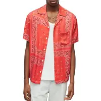 AllSaints Tikal Ss Shirt Ruby Red Talla: M | Camisas Casuales Outlet | Hombre | Rojo