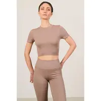 Lune Active Luna Sculpt Rib Shortsleeve Fossil Talla: XL | Tops Deportivos Outlet | Mujer