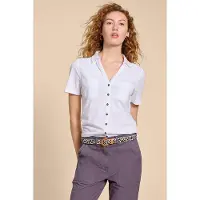 White Stuff Penny Pocket Embroidered Shirt Pale Ivory Talla: 18 | Camisas Outlet | Mujer | Blanco