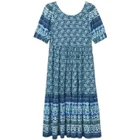 White Stuff Connie Eco Vero Midi Dress Blue Multi Talla: 12 REGULAR | Vestidos Midi Outlet | Mujer | Azul