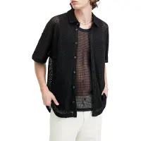 AllSaints Munroe Ss Shirt Jet Black Talla: XL | Camisas Casuales Outlet | Hombre | Negro