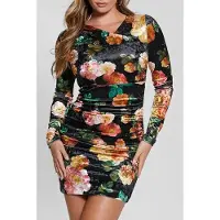 Guess Marciano GUESS Eco Ls Tess Velvet Dress Peony Charm Print Bl Talla: L | Mini Vestidos Outlet | Mujer
