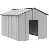 vidaXL Cabaña para perros con techo, 113x153x101 cm, acero galvanizado