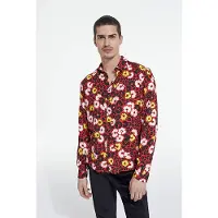 The Kooples Chemise Manche Longue Fleurie Multicolore/red Talla: S | Camisas Casuales Outlet | Hombre