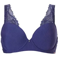 Livera Co Bra Tshirt Donna Stripe Lace Purple Blue Talla: F70 | Brasieres Outlet | Mujer | Azul