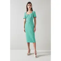 Lk bennett Clara Midi Dress Jade Talla: 34 | Vestidos Midi Outlet | Mujer
