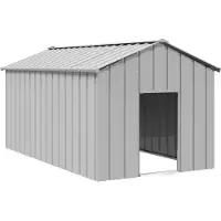vidaXL : Caseta para perros con techo, 114x202x101 cm, acero galvanizado