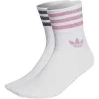 Adidas Calcetines Mid-Cut Glitter Crew Socks 2 Pairs mujer - Blanco - L
