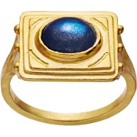 Maanesten Anillo 'ROXANNE' azul / amarillo
