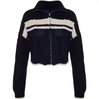 Trendyol Cárdigan navy / blanco natural