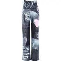Winshape Pantalón deportivo 'CUL101C' gris / gris denim / rosa / blanco