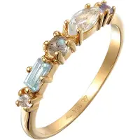 Elli PREMIUM Anillo azul claro / oro / blanco