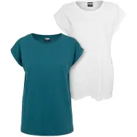 Urban Classics Camiseta petróleo / blanco