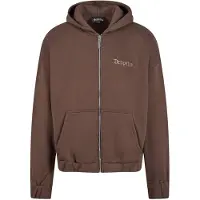 Dropsize Sudadera con cremallera marrón oscuro