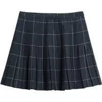 Superdry para mujer. W7210205A Falda Vintage Pleated cuadros marino (XS), Negro, Casual, Poliéster, outlet 2026.