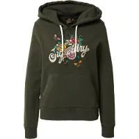 Superdry para mujer. W2011958A Sudadera gráfica con capucha Tattoo Script verde (XS), Casual, Deportivo, Algodón, outlet 2026.