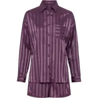 LASCANA Pijama de pantalón corto lila oscuro