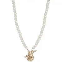 Ralph Lauren Cadena oro / plata / blanco perla