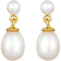 Elli PREMIUM Pendientes oro / blanco perla