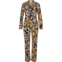 s.Oliver Pijama beige / azul oscuro / naranja