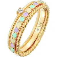 Elli Anillo amarillo claro / oro / menta / lavanda