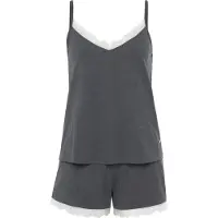 s.Oliver Pijama de pantalón corto gris / blanco