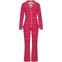 LASCANA Pijama 'XMas Dog Classic' rojo / blanco