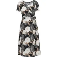 KOROSHI Vestido beige / negro / blanco