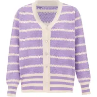 SANIKA Cárdigan crema / lila pastel