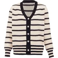 SANIKA Cárdigan beige / negro