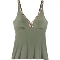 LASCANA Top de bikini 'Adelin' beige / marrón / oliva / negro