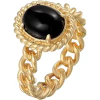 Elli PREMIUM Anillo 'Vintage' oro / negro