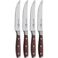 Messermeister Avanta L8684-5-4S, Juego de cuchillos para carne de 4 piezas, madera de pakka