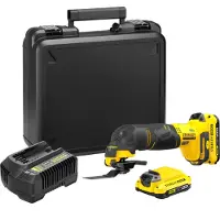 Fatmax Herramienta multifunción rotativa de 18V, con una velocidad de 8000-18000 oscilaciones por minuto. Modelo FATMAX V20 SFMCE500D2K-QW. Se entrega con 1 maletín, 2 baterías de 2 Ah y 1 cargador de 2 Ah
