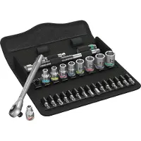 Wera Set de llaves de vaso y puntas para atornillar 1/4" 8100 SA 10 Zyklop Metal Imp 1/4" (28 piezas)