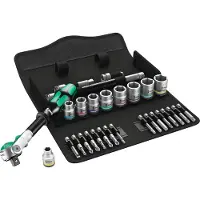Wera 8100 SB 9 Zyklop Speed, juego de llaves de vaso antirruido, transmisión de 3/8 de pulgada, sistema métrico