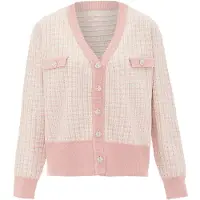 NAEMI Cárdigan rosé / altrosa / plata / blanco lana