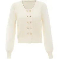 NAEMI Cárdigan blanco lana