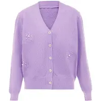 Nascita Cárdigan lavanda / blanco perla